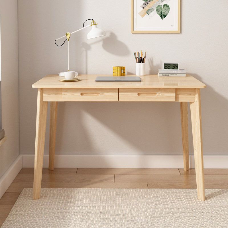 Latwon Wooden Desk, Burlywood/Burlywood, 29.5" H x 39.4" W x 21.7" D