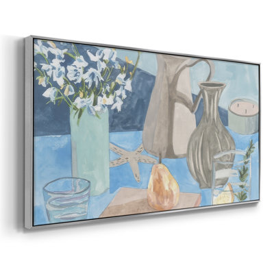 Blue Still Life I- Framed Gallery Wrapped Canvas -Ready to Hang