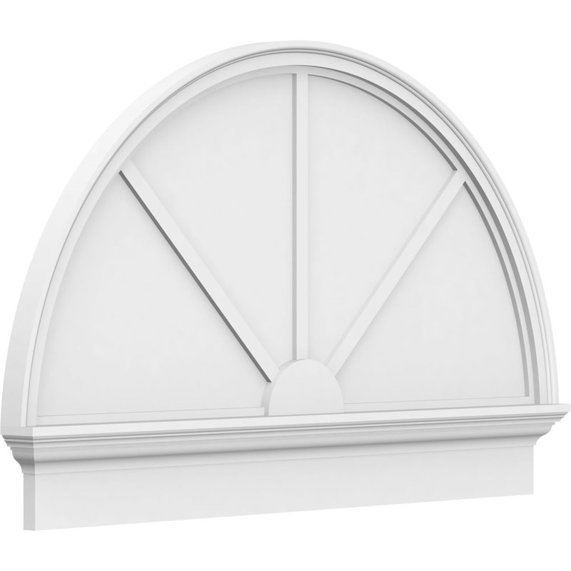 Demi-cercle à 3 branches de fronton en PVC de qualité architecturale, H 40 3/4 po x l 68 po x P 2 3/4 po