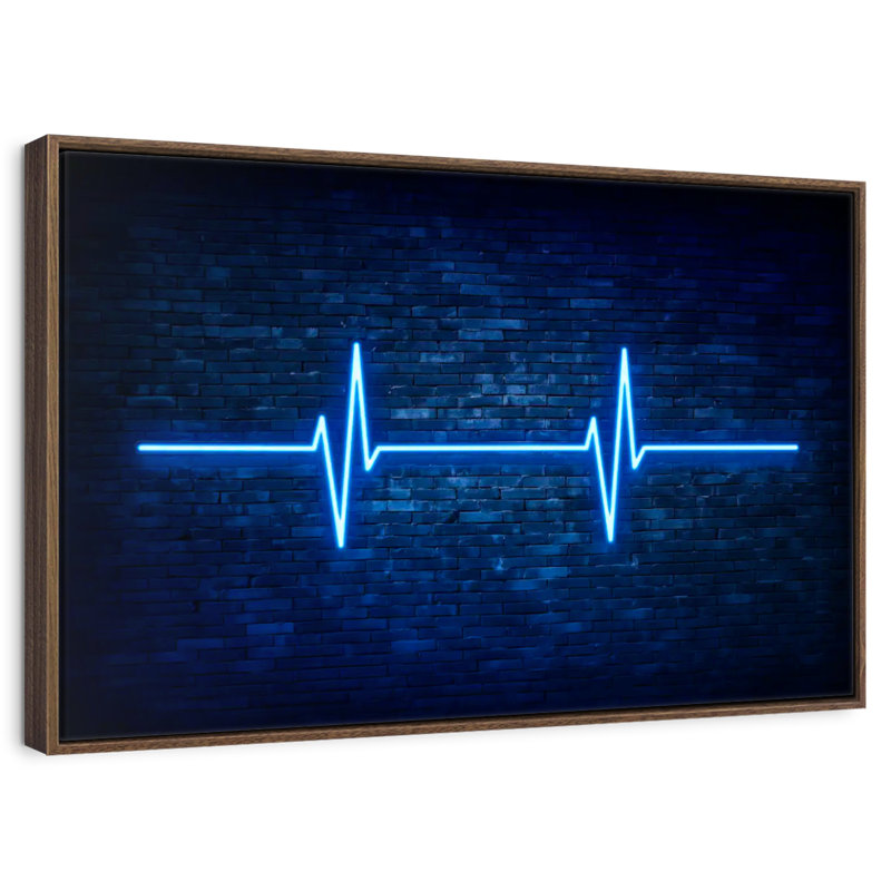 Blue Lifeline, Floating Frame Walnut, 31" X 21"