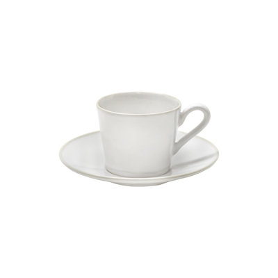 Beja Handmade Stoneware Porcelain Teacup and Saucer