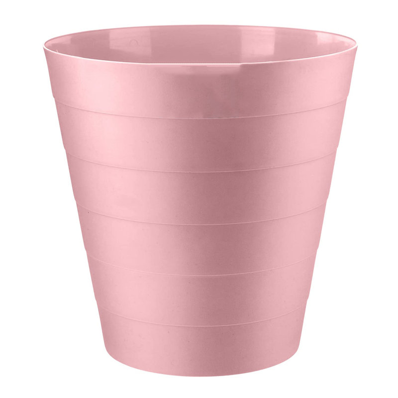 Dessa Plastic Waste Paper Bin 6L Round Waste Basket Trash Can Lightweight Rubbish Bin (Pink)