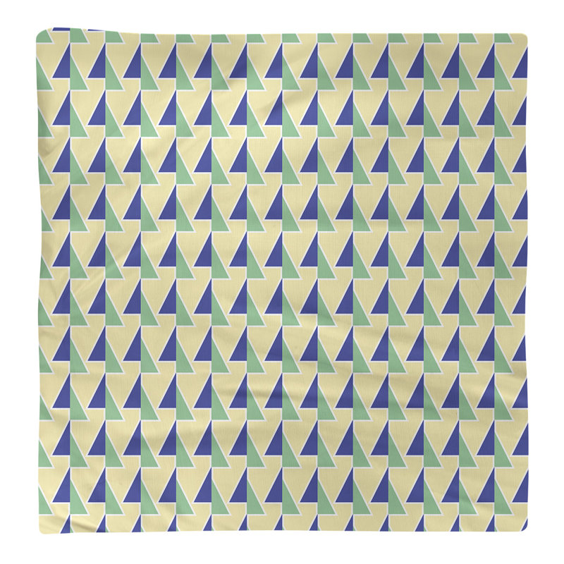 Serviette de table en coton à motif de flèches déplacées, H 0,1 po x l 10 po x P 10 po, Jaune / bleu / vert, Croisé en coton