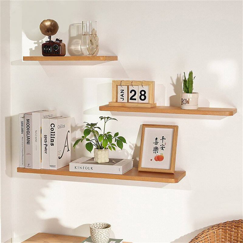 Tablette murale flottante en bois massif, H 0,78 po x l 31,49 po x P 5,9 po