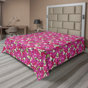 Rose vif, vert olive / floral