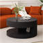Table basse ronde de 31,5 po, table centrale moderne avec rangement, table basse à rayures verticales pour salon, chambre à coucher (noir)-120575234