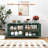 58" Wood Arched Buffet Cabinet, Buffet Sideboard Cabinet with 4 Doors and Adjustable Shelves, Spacious Storage, Coffee Bar Storage Cabinet for Kitchen, Living Room