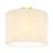 11" W 1-Light Brass Metal Flush Mount with Linen Drum Shade 