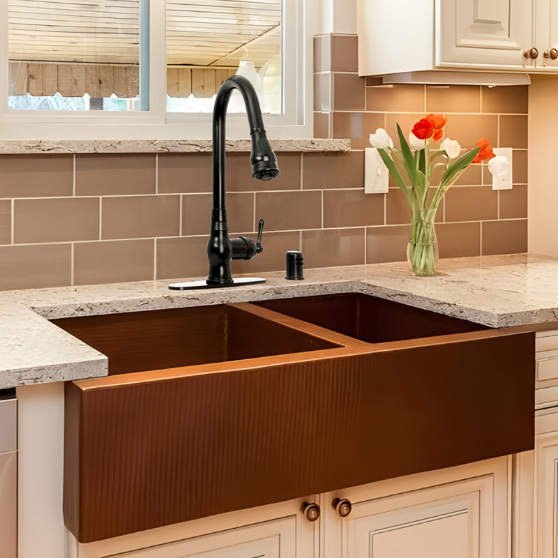 Pull Down Kitchen Faucet Single Handle Sink Faucet With Deck Plate, Matte Black