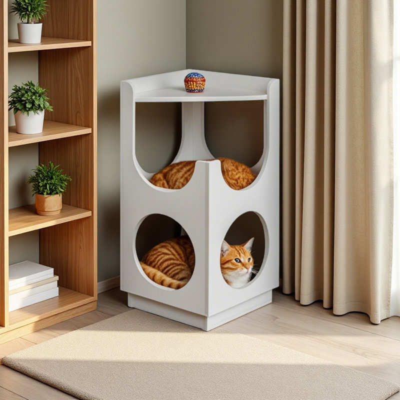 Meuble pour chat à double couche multifonctionnel Hollow Design