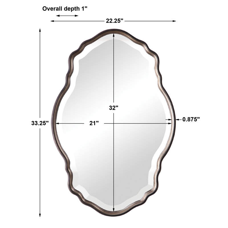 Oaklynn Wood Elongated Wall Mirror, Dark Bronze