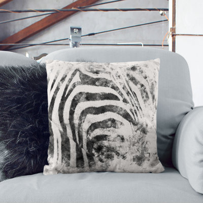 Stripes of the Zebras Watercolour Cushion with Filling
