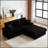84Inch Corduroy 3 - Seater Sofa With 3 back pillows ,2 toss pillows , 2 ottoman ,2storage spaces and cup-holding grooves Comfy- Holding Grooves-382341689