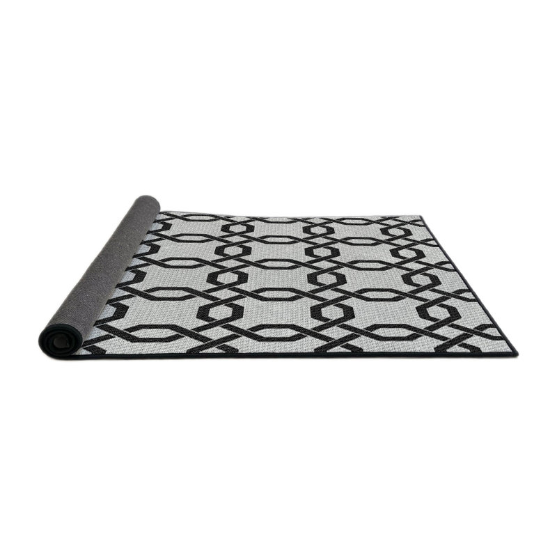 Tapis noir/blanc à motifs Hopp, Rond 5 pi