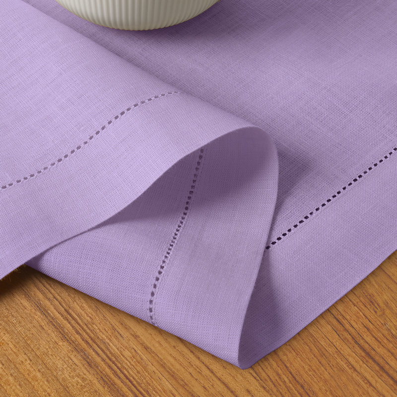 Chemin de table 100% lin D'Okok Homes, L 54 po x P 14 po, Mauve
