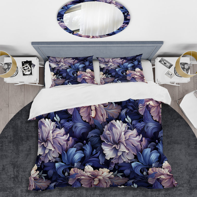 Ensemble de housse de couette Peony, Housse de couette pour très grand lit et 2 très