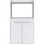 Kart de cuisine Kira, armoire à deux portes, une tablette ouverte, deux tablettes intérieures - blanc