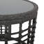 Table d'appoint grise en faux rotin - plateau en verre trempé, design bohème intérieur / extérieur moderne-1364374540