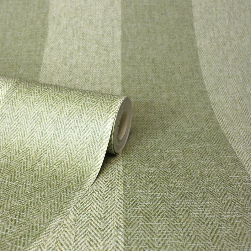 17 Stories Luxury Saboor 53cm x 6.5cm Textured Wallpaper Roll, Green