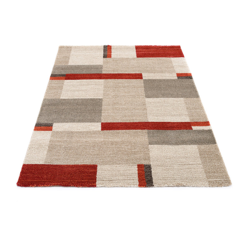 Foulton Shaggy Brown/Red Rug, Rectangular 140 x 200cm