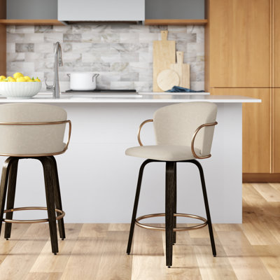 Benedic Swivel Upholstered Faux Leather Counter Stool
