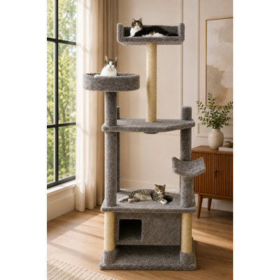 Prestige Cat Trees Extra Large Handcrafted USA-Made Cat Tower for Large & Multi-Cat Homes