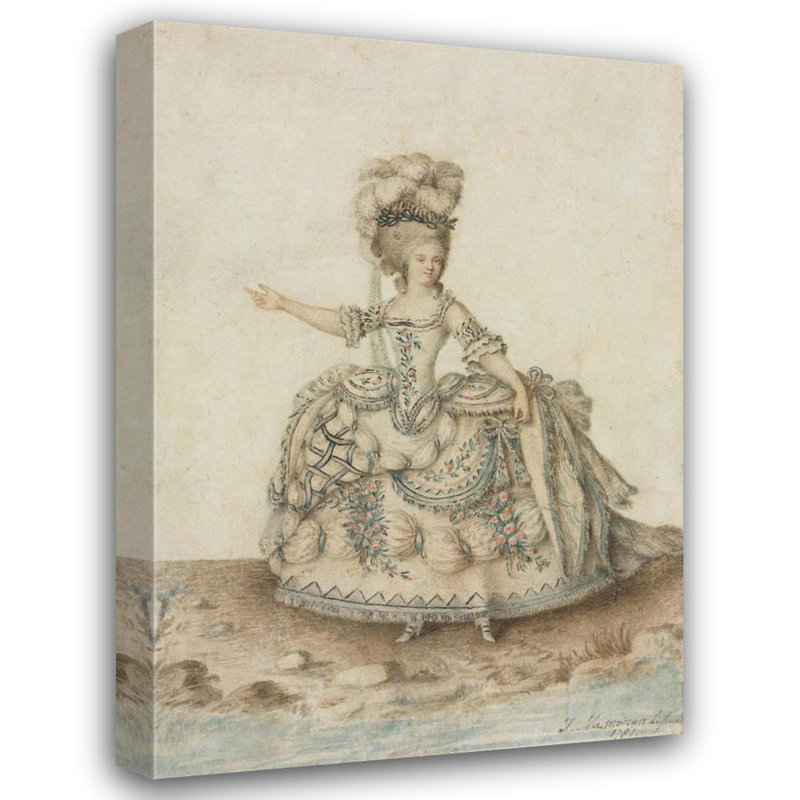 "Étude de costumes pour chanteur d'opéra" par Jean Michel Moreau le Jeune - Art mural sur toile tendue avec châssis
