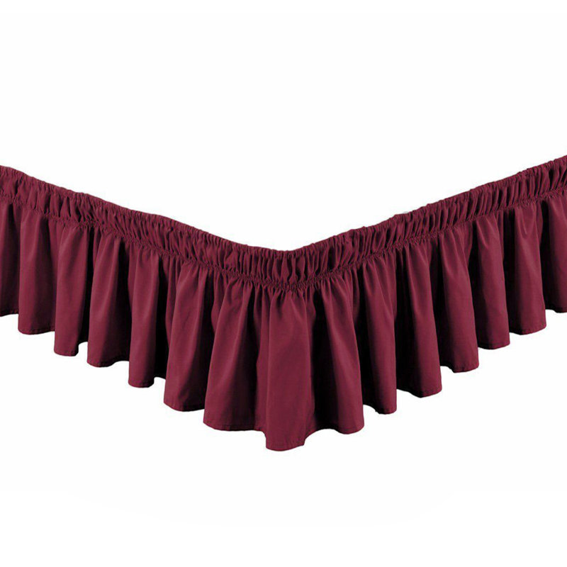 Ruffled Wrap Around Bed Skirt, Twin, Red
