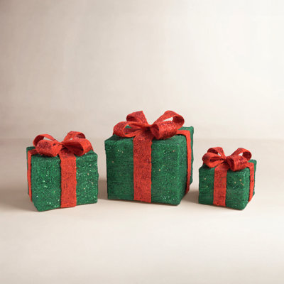 Lighted Christmas Gift Box Set