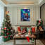Père Noël renne sur toile-926923912