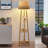 62.4'' Gold/Clear Column Floor Lamp with Outlet