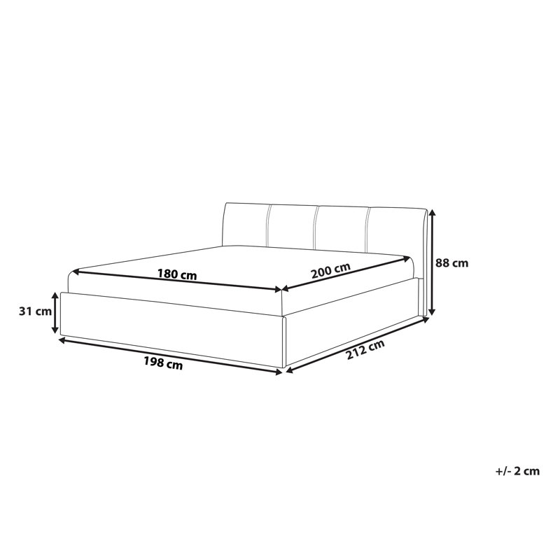 Freeborn Upholstered Ottoman Storage Bed, European super king 180cm x 200cm, Beige