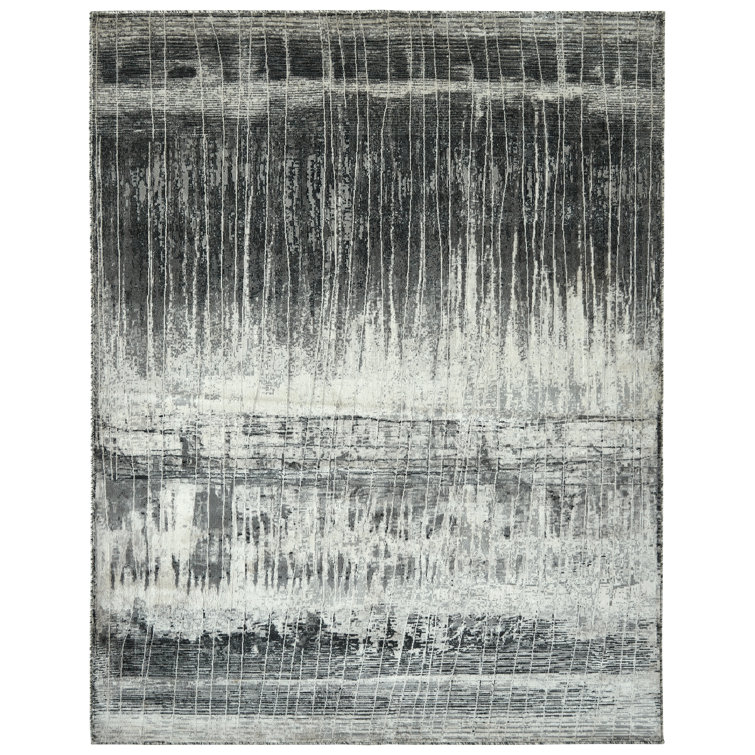 Strato Abstract Arctic Shadows Gray/White Area Rug
