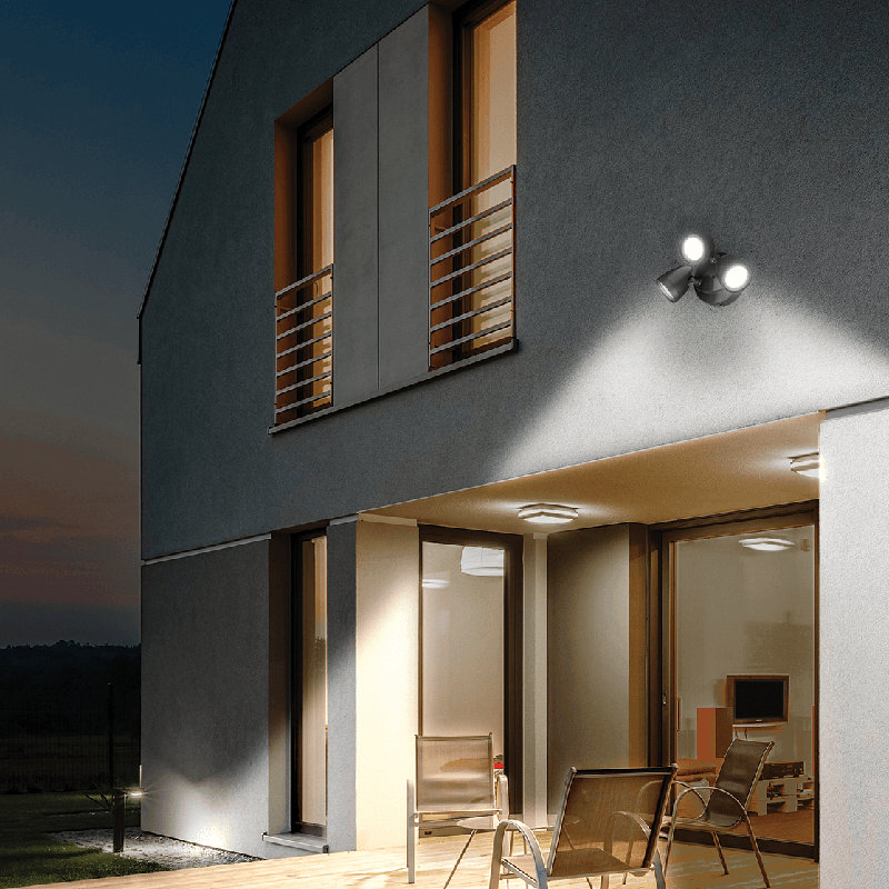1 - Head LED Hardwired Dusk to Dawn Outdoor Security Flood Light with Motion Sensor, Bronze