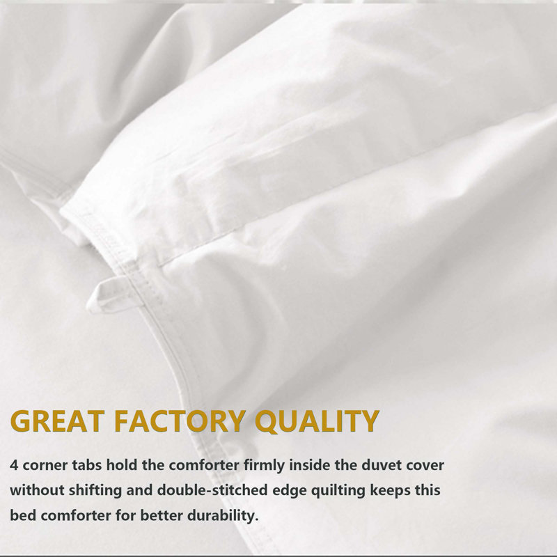  All Season High Fill Power Goose Down Blend Bed Comforter/ 100% Cotton Cover Duvet Insert, California King Bed