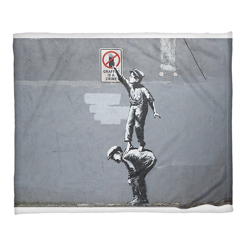 Banksy Sewn Throw Blanket, 60" W x 80" L