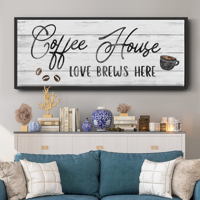 Love Brews - toile encadrée, H 20 po x l 50 po