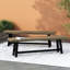 Banc rustique en bois pour terrasse, bicolore, 45,7 cm de hauteur, aspect exotique, avec deux panneaux à lattes, 36,8 cm de profondeur, idéal pour se détendre sur la terrasse.