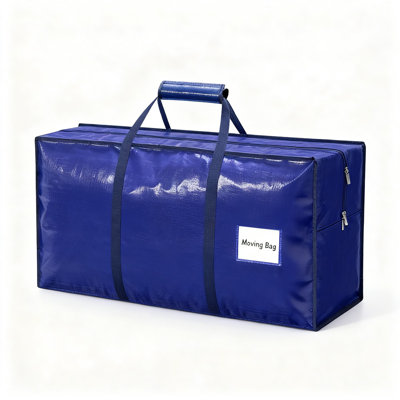 Grands sacs de déménagement Sacs de rangement robustes et réutilisables avec fermetures à glissière et poignées, très grands sacs d'emballage pour boîtes de déménagement, vêtements, literie, décorations des Fêtes et rangement pour la maison, paquet de 6 (bleu foncé)