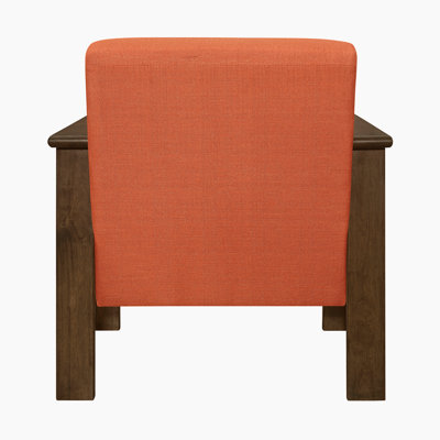 Bertolt 29.5" Mid-Century Modern Accent Chair with Textured Fabric Upholstery, Solid Rubberwood Frame, Foam Over Pocket Coils