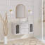 35,98 po X P 19,69 po X P 21,34 po Meuble-lavabo mural simple H gris avec plateau en terrazzo blanc