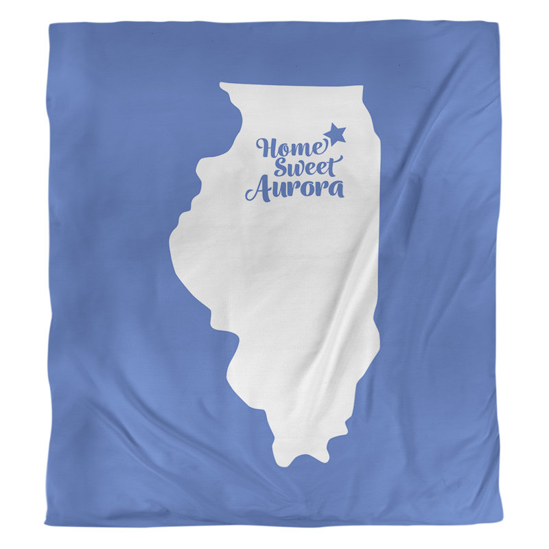 Housse de couette simple aurora Illinois, Housse de couette simple TG, Bleu, Polyester brossé