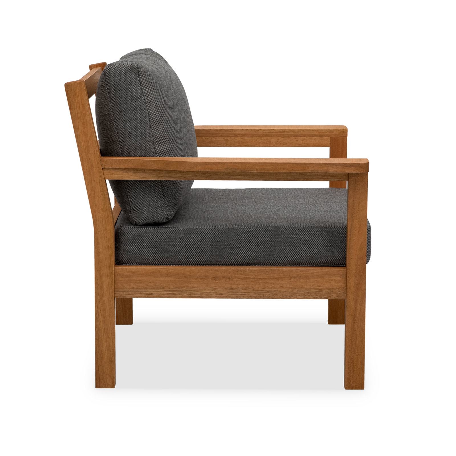 Lanie Eucalyptus Patio Chair with Cushion, Gray