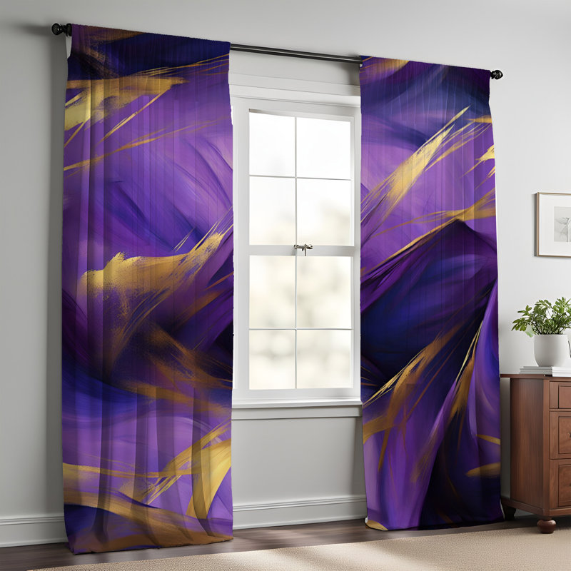Shameela Semi Sheer Curtain Pair, 56" W x 78" L