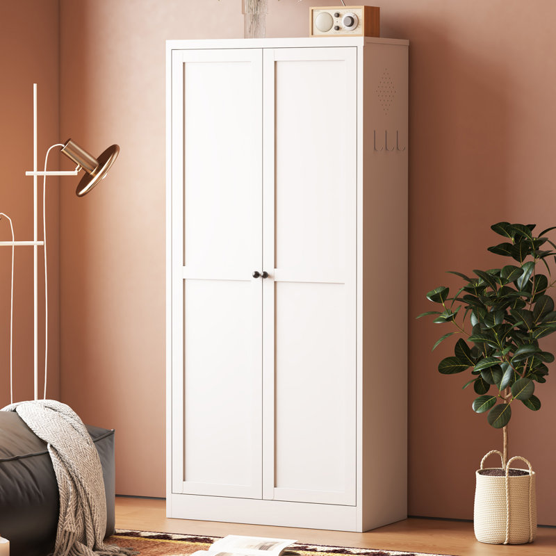 Armoire de rangement autoportante de 61 po en métal blanc multi-pièces avec 4 tablettes réglables pour les salles de bain et les bureaux à domicile