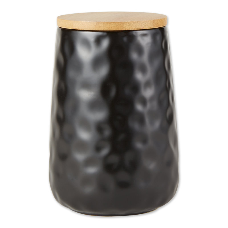 Ceramic / Porcelain Canister - Set of 2, Black 