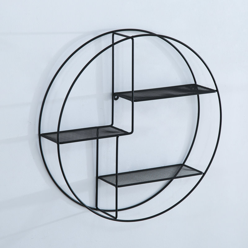 Laguna Niguel 3 Piece Circle Metal Accent Shelf with Towel Bar