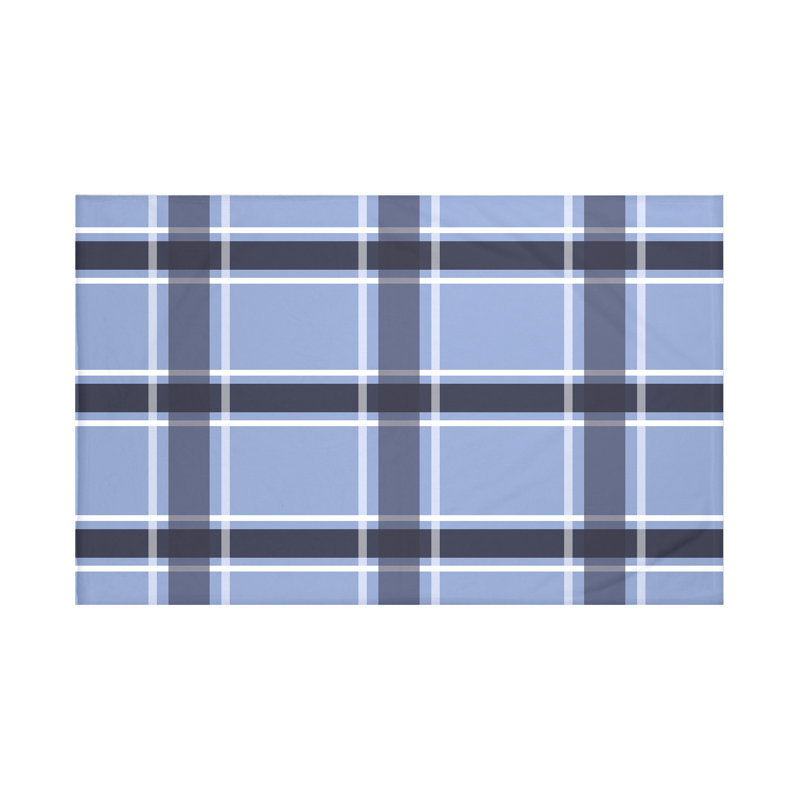 Criss Cross Throw Blanket, 60" L x 50" W, Cornflower (Light Blue/Navy Blue)
