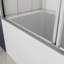 Porte de douche de contournement de baignoire - 56 à 60 po x 58 po en verre trempé de 1/4 po, système coulissant lisse, installation facile, finition de fuite de salle de bain, coulissante double, fuite,-120996459
