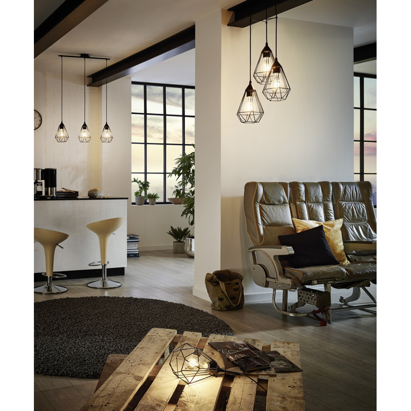 Bethania 3 - Light Matte Black Kitchen Island Pendant